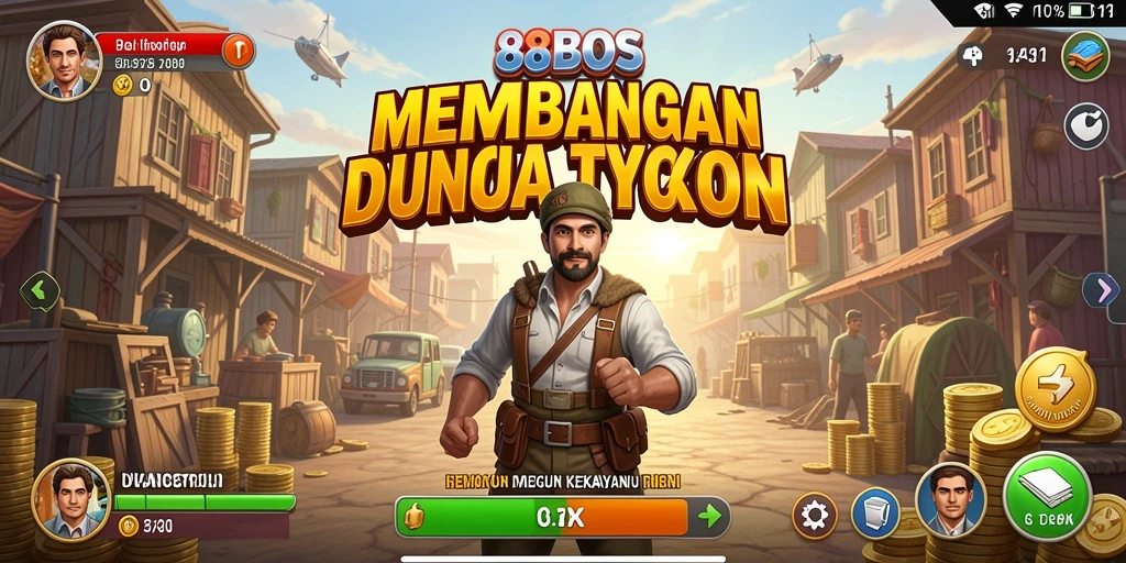 Screenshot gameplay 88BOS menampilkan keseruan membangun bisnis Tycoon.
