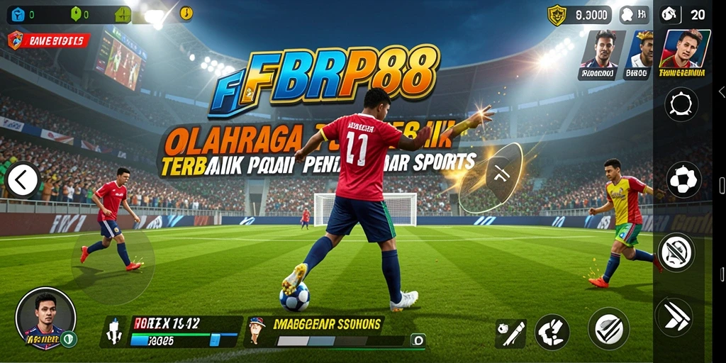 Screenshot gameplay FBRP88 menampilkan aksi seru di lapangan olahraga.