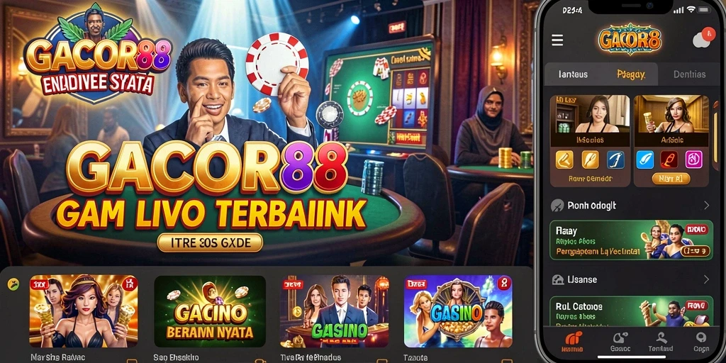 Tampilan utama GACOR88 menampilkan dealer yang siap melayani permainan Live Casino.