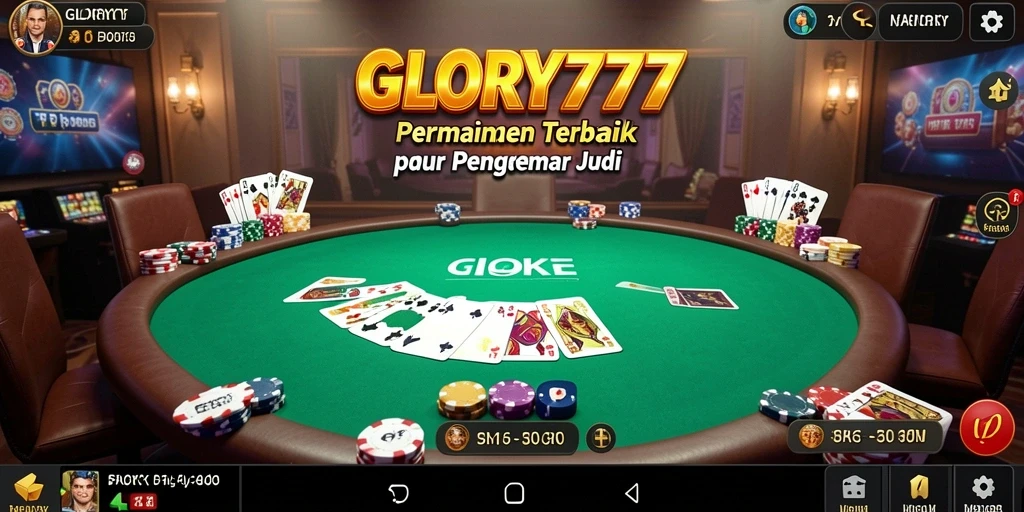 Tampilan gameplay mendebarkan dari Poker di GLORY777.