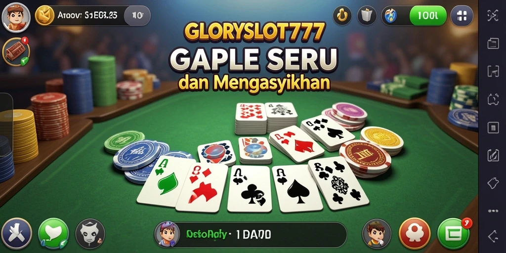 Tampilan seru gameplay Gaple di GLORYSLOT777.