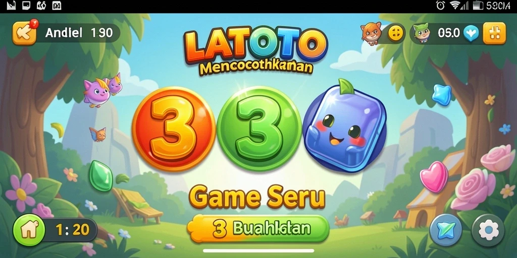 Tangkapan layar gameplay LATOTO yang seru dalam kategori Match-3.