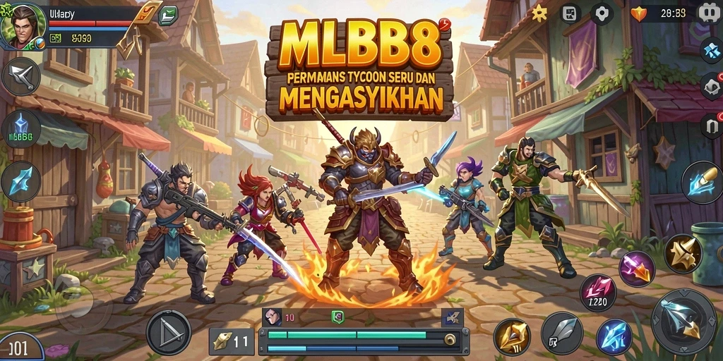 Tampilan gameplay MLBB8 yang menantang dalam mengelola bisnis Tycoon.