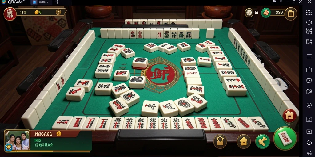 Tangkapan layar gameplay QTGAME menampilkan keseruan permainan Mahjong.
