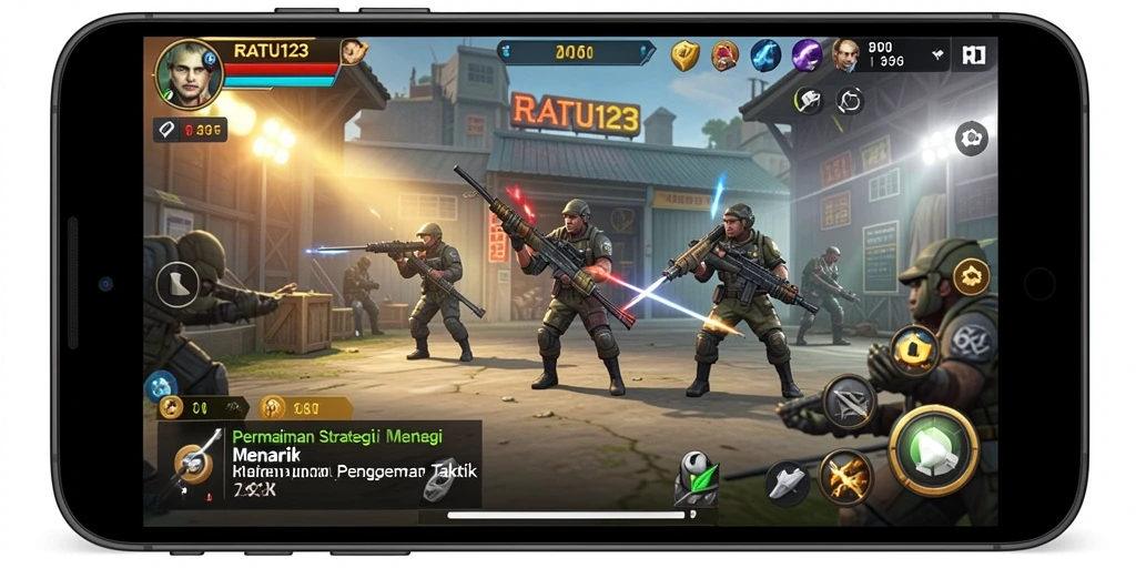 Tampilan gameplay strategis yang penuh aksi dan taktik.