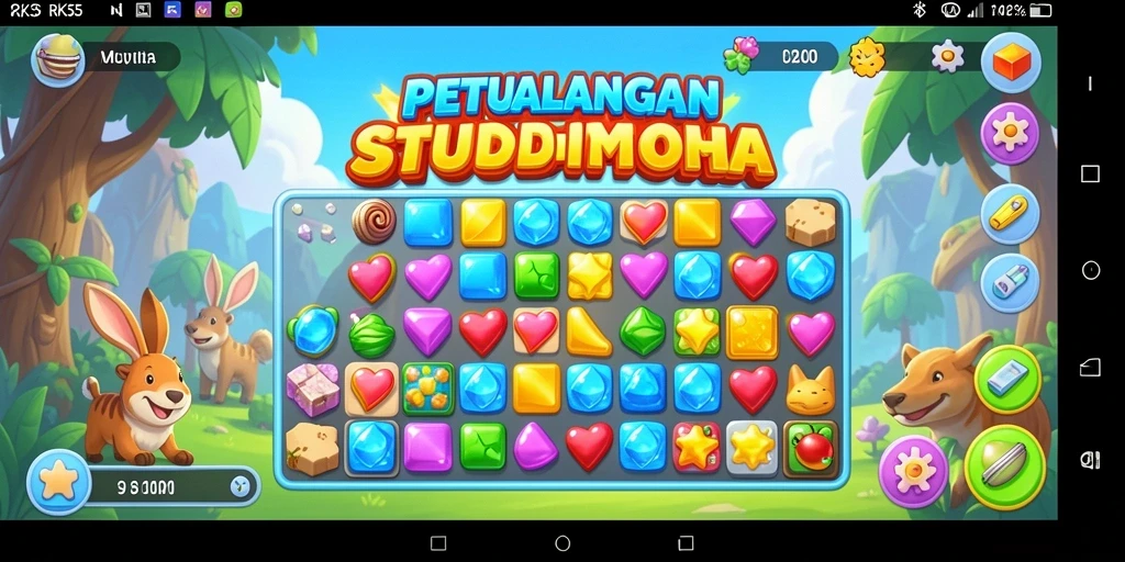 Tampilan gameplay RK55 yang seru dan penuh warna.
