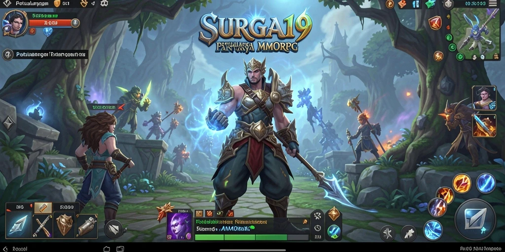 Gameplay SURGA19 yang menakjubkan dalam dunia MMORPG penuh petualangan.