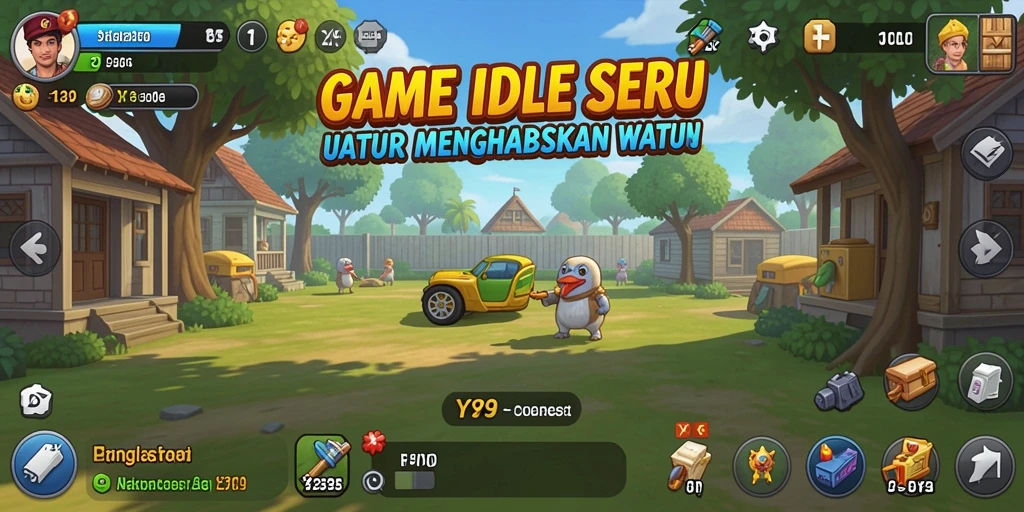 Tangkapan layar gameplay Y89 yang menggambarkan kemajuan dalam mode Idle.