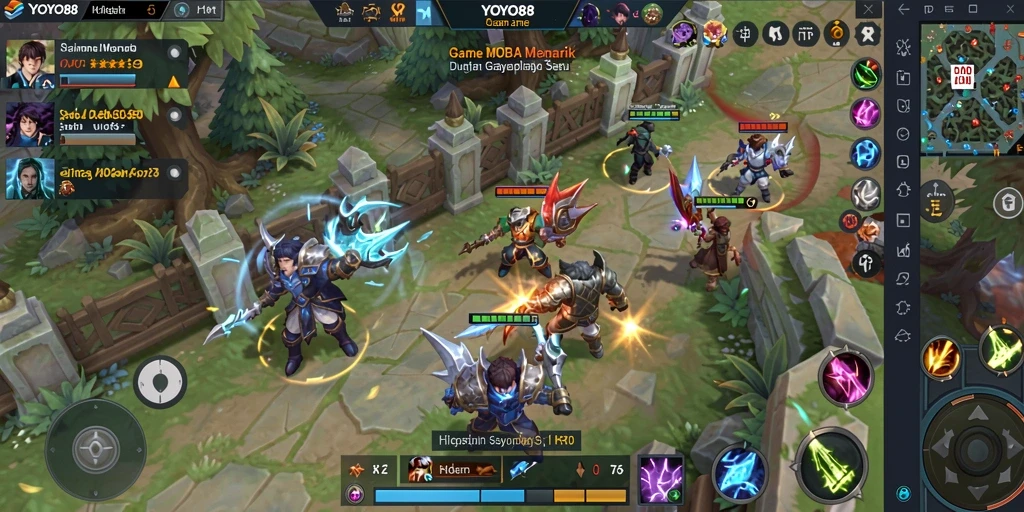 Gameplay seru dari YOYO88 dalam pertempuran MOBA.
